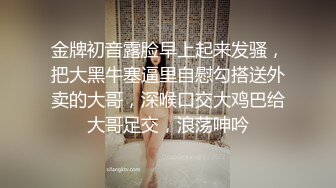 金牌初音露脸早上起来发骚，把大黑牛塞逼里自慰勾搭送外卖的大哥，深喉口交大鸡巴给大哥足交，浪荡呻吟