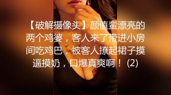 【破解摄像头】颜值蛮漂亮的两个鸡婆，客人来了带进小房间吃鸡巴，被客人撩起裙子摸逼摸奶，口爆真爽啊！ (2)