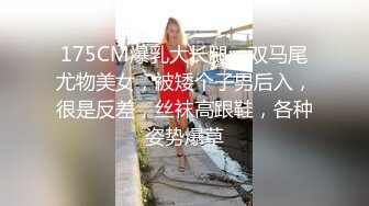 175CM爆乳大长腿，双马尾尤物美女，被矮个子男后入，很是反差，丝袜高跟鞋，各种姿势爆草